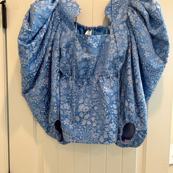 Rosie Assoulin Madame Butterfly floral jacquard top - Picture 4 of 7